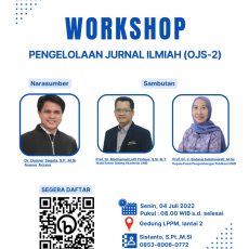 Workshop Pengelolaan Jurnal Ilmiah (OJS 2) Bagi Pengelola Jurnal Selingkung UNIB